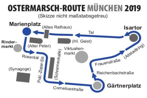 Weg Ostermarsch München 2019