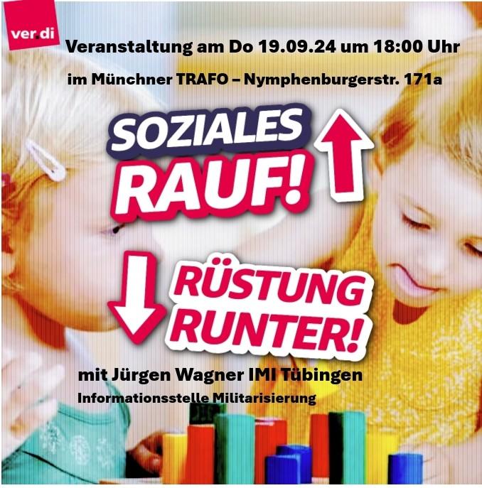 SOZIALES RAUF - RÜSTUNG RUNTER  mit Jürgen Wagner (IMI)! 