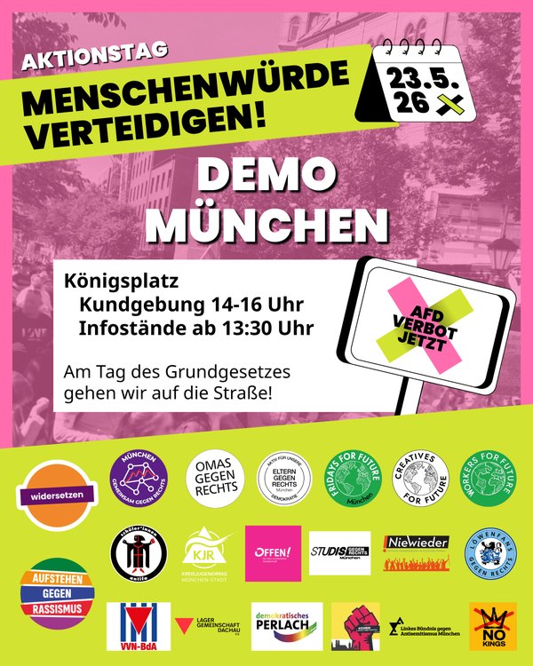 Tag des Grundgesetzes: Menschenwürde verteidigen - AFD-VERBOT JETZT