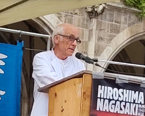  /Josef Raab beim Hiroshimatag 2026 auf dem Marienplatz München